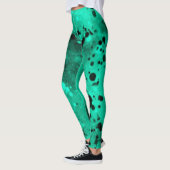 Spritzer-Effekt Grün/Schwarz Leggings (Links)