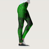Spritzer-Effekt Grün/Schwarz Leggings (Rechts)