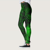 Spritzer-Effekt Grün/Schwarz Leggings (Links)