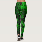 Spritzer-Effekt Grün/Schwarz Leggings (Rückseite)