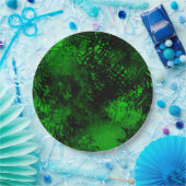 Spritzer-Effekt Grün/Schwarz Pappteller (Party)