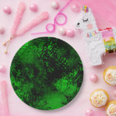 Spritzer-Effekt Grün/Schwarz Pappteller (Party)