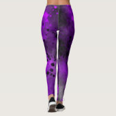 Spritzer-Effekt Lila und schwarz Leggings (Rückseite)