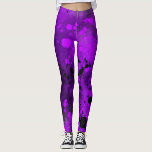 Spritzer-Effekt Lila und schwarz Leggings
