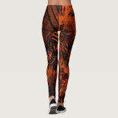 Spritzer-Effekt Orange & Black Leggings (Rückseite)