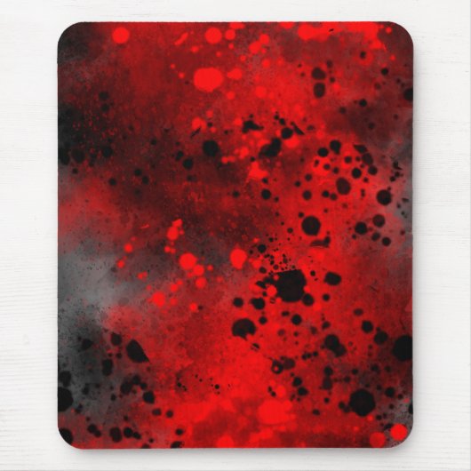 Spritzer-Effekt Rot und Schwarz Mousepad (Vorne)