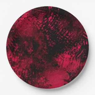 Spritzer-Effekt Rot und Schwarz Pappteller