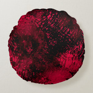 Spritzer-Effekt Rot und Schwarz Rundes Kissen