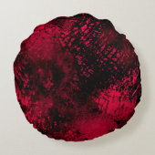Spritzer-Effekt Rot und Schwarz Rundes Kissen (Rückseite)