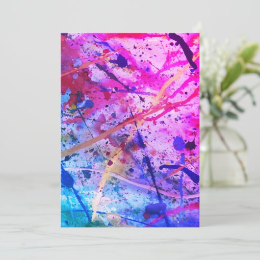 Spritzer-Farbe Einladung (Stehend Vorderseite)