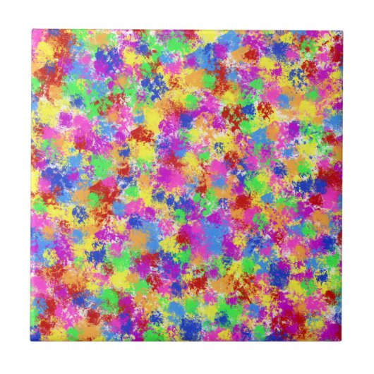 Spritzer-Farben-Regenbogen des hellen Fliese (Vorderseite)