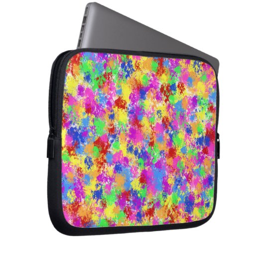 Spritzer-Farben-Regenbogen des hellen Laptopschutzhülle (Vorne Rechts)