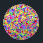 Spritzer-Farben-Regenbogen-heller bunter Dartscheibe<br><div class="desc">Dieser helle Dartboardentwurf hat einen Regenbogen der Farbe gespritzt auf ihm in einer Spritzerfarbenart. Erinnernd von fauvist und Expressionistkunst, ist das Muster in den Schatten von Rotem, von Gelbem, von Lila, von Grünem und Blau erfolgt. Es ist ein abstrakter, wunderlicher Entwurf für einen Künstler oder jedermann, die etwas mutige, vibrierende...</div>