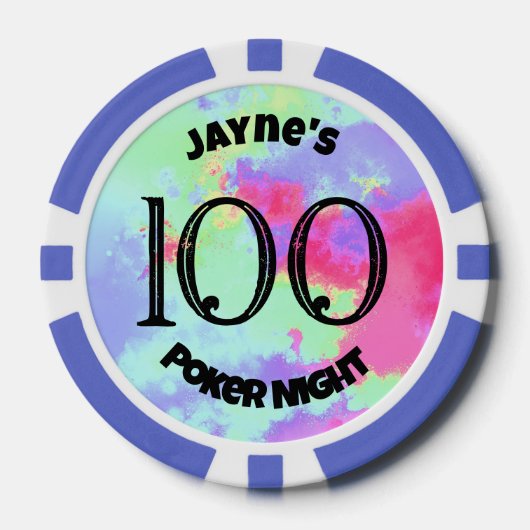 Spritzer für benutzerdefinierte Rainbow-Monogramm Pokerchips (Vorderseite)