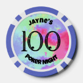 Spritzer für benutzerdefinierte Rainbow-Monogramm Pokerchips (Rückseite)