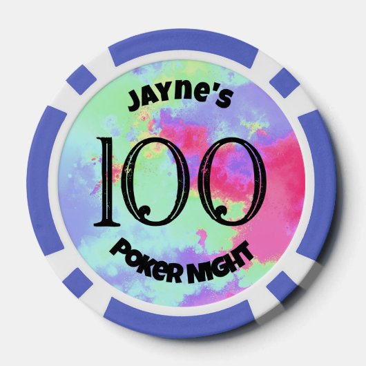 Spritzer für benutzerdefinierte Rainbow-Monogramm Pokerchips (Rückseite)
