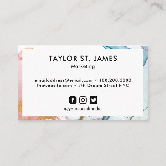 Spritzer für die Aquarellmalerei Visitenkarte (Rückseite)