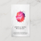 Spritzer für künstlerische Weine | Modern Visitenkarte (Vorderseite)