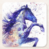 Spritzer für künstlerisches Horn Rechteckiger Pappuntersetzer (Vorderseite)