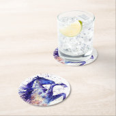 Spritzer für künstlerisches Horn Runder Pappuntersetzer (Vor Ort)