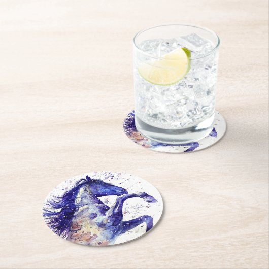 Spritzer für künstlerisches Horn Runder Pappuntersetzer (Vor Ort)