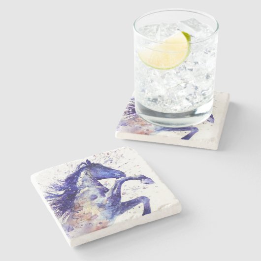 Spritzer für künstlerisches Horn Steinuntersetzer (Seitenansicht)