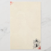 Spritzer geishi mit Fan Dragon tattoo alt Briefpapier (Vorderseite)