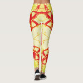 Spritzer Gelb und Rot Leggings (Rückseite)
