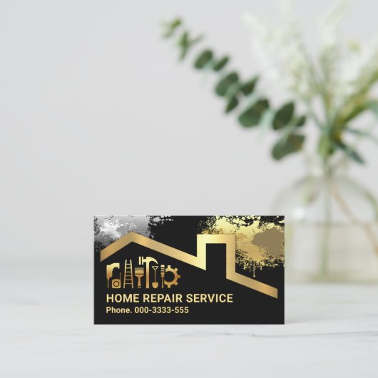 Spritzer Gold Gebäude Tools Frame Visitenkarte (Stehend Vorderseite)