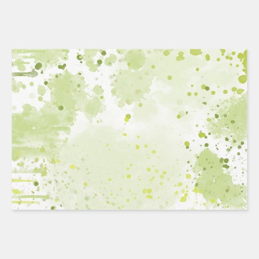 Spritzer grün und körnig geschenkpapier set (Vorderseite 3)