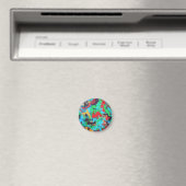 Spritzer-Handbemalte abstrakte Pinselstriche Magnet (In Situ (Geschirrspüler))