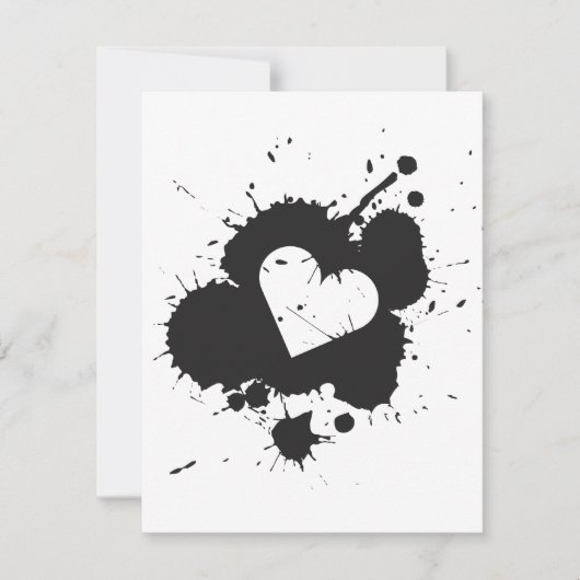 Spritzer Herz (Hochzeit) Einladung Vorlage 1 (Vorderseite)