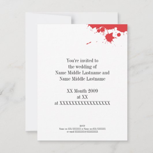 Spritzer Herz (Hochzeit) Einladung Vorlage 2 (Rückseite)