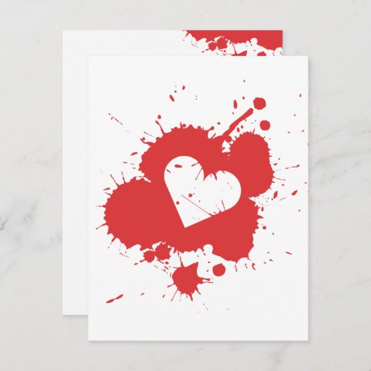 Spritzer Herz (Hochzeit) Einladung Vorlage 2 (Vorne/Hinten)