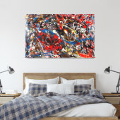 SPRITZER II - Aktionsgemälde - Abstrakt- Leinwanddruck (Insitu (Schlafzimmer))