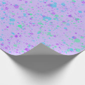 Spritzer in Aquarellfarbe auf Lila Umschlagpapier Geschenkpapier (Ecke)