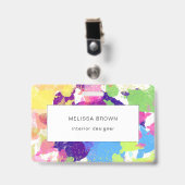 Spritzer in Aquarellfarben Abstrakt Ausweis (Vorderseite mit Clip)