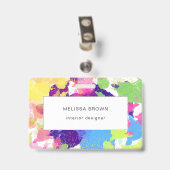 Spritzer in Aquarellfarben Abstrakt Ausweis (Rückseite mit Clip)