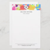 Spritzer in Aquarellfarben Abstrakt Briefpapier (Vorne/Hinten)