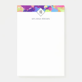 Spritzer in Aquarellfarben Abstrakt Lila Post-it Klebezettel