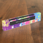 Spritzer in Aquarellfarben Abstrakt Namensplakette (Seite)