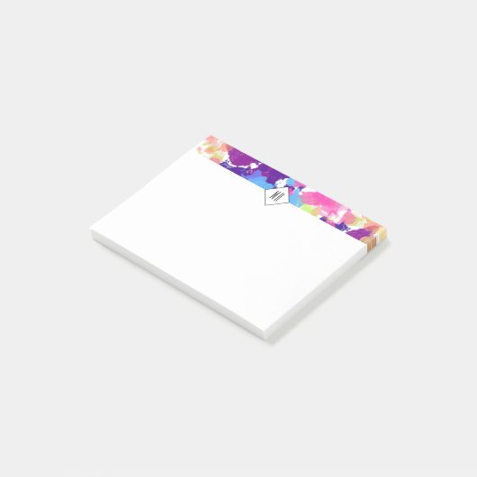 Spritzer in Aquarellfarben Abstrakt Post-it Klebezettel (angewinkelt)