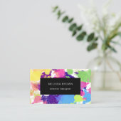 Spritzer in Aquarellfarben Farbschwarz Abstrakt Visitenkarte (Stehend Vorderseite)