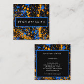 Spritzer in blau-gelb gestrichen Makeup Artist Quadratische Visitenkarte (Vorne/Hinten)