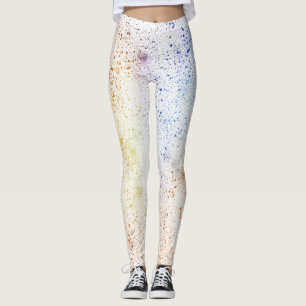 Spritzer in Blau, Gelb und Orange Leggings