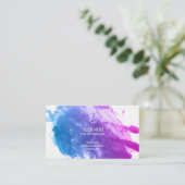 Spritzer in Blau und Rosa Visitenkarte (Stehend Vorderseite)