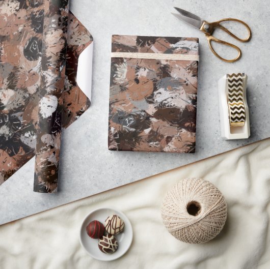 Spritzer in Grau, Braun und Schwarz Geschenkpapier (Kunsthandwerk)