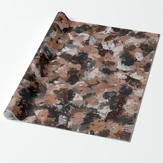 Spritzer in Grau, Braun und Schwarz Geschenkpapier (Ungerollt)