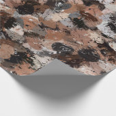 Spritzer in Grau, Braun und Schwarz Geschenkpapier (Ecke)