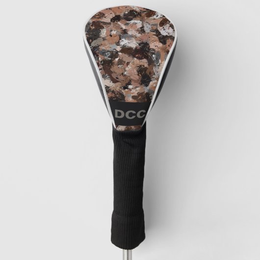 Spritzer in Grau, Braun und Schwarz Golf Headcover (Vorderseite)